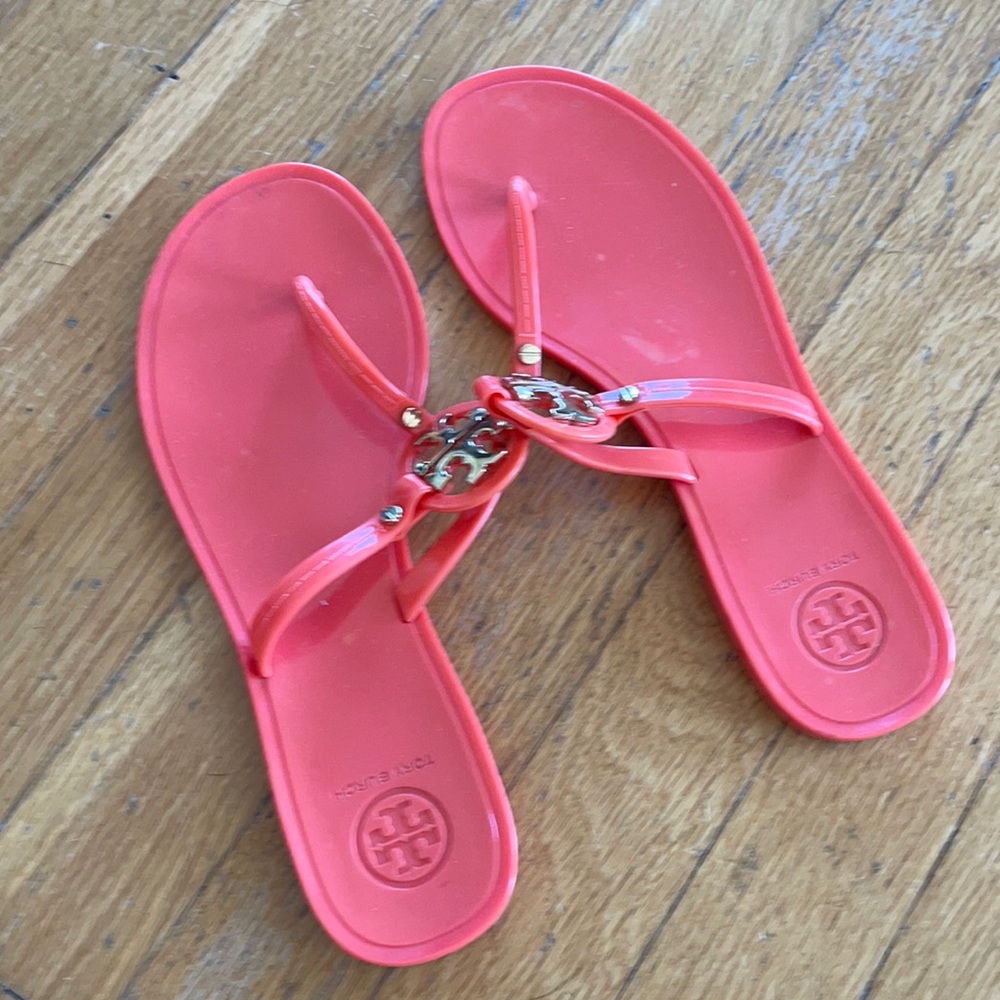 Orange Tory Burch jelly beach shoes size 7